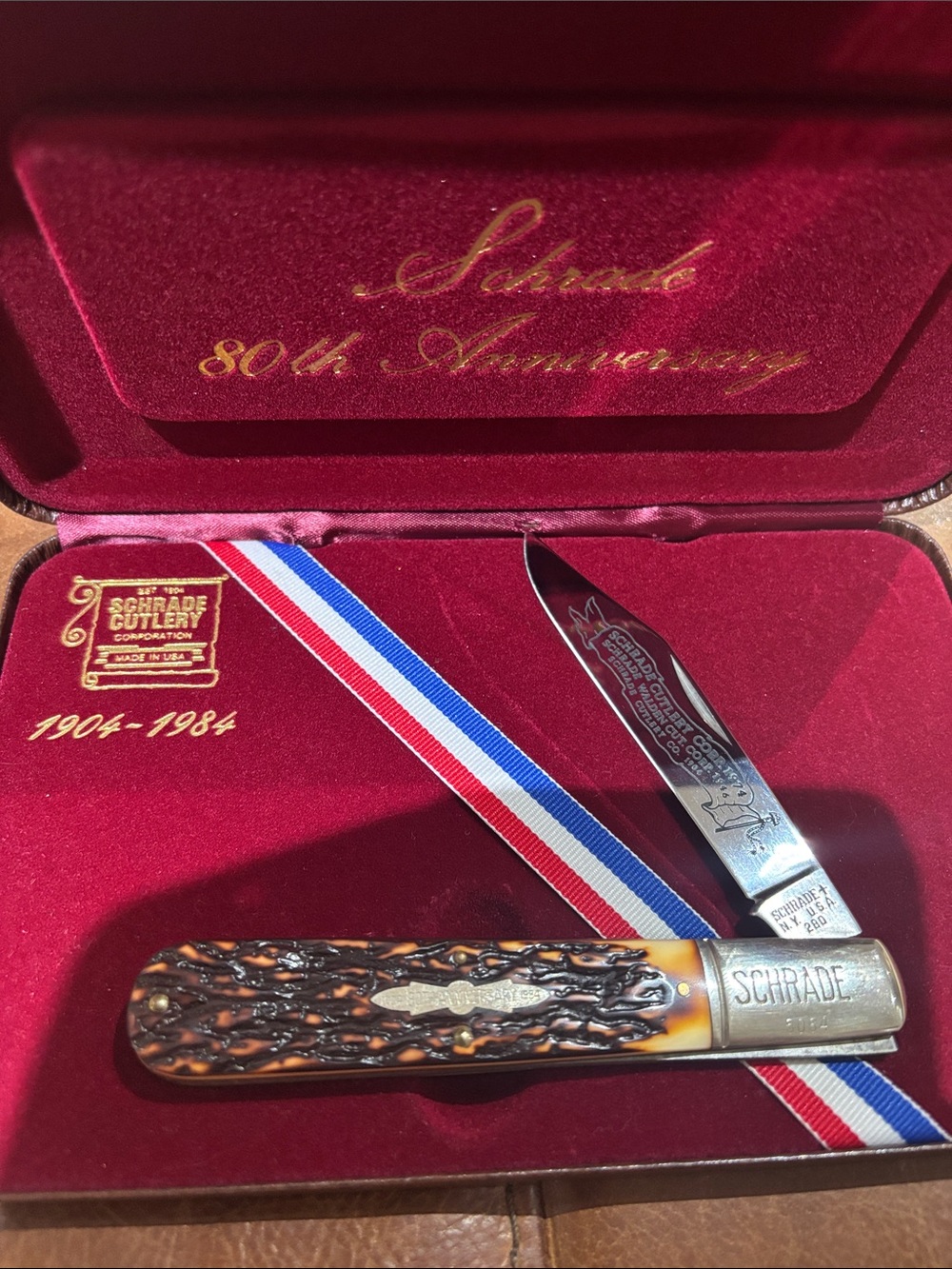 Schrade 80th Anniversary Brown Pocket Knife